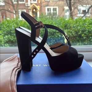 Stuart Weitzman Black Platform Sandals
